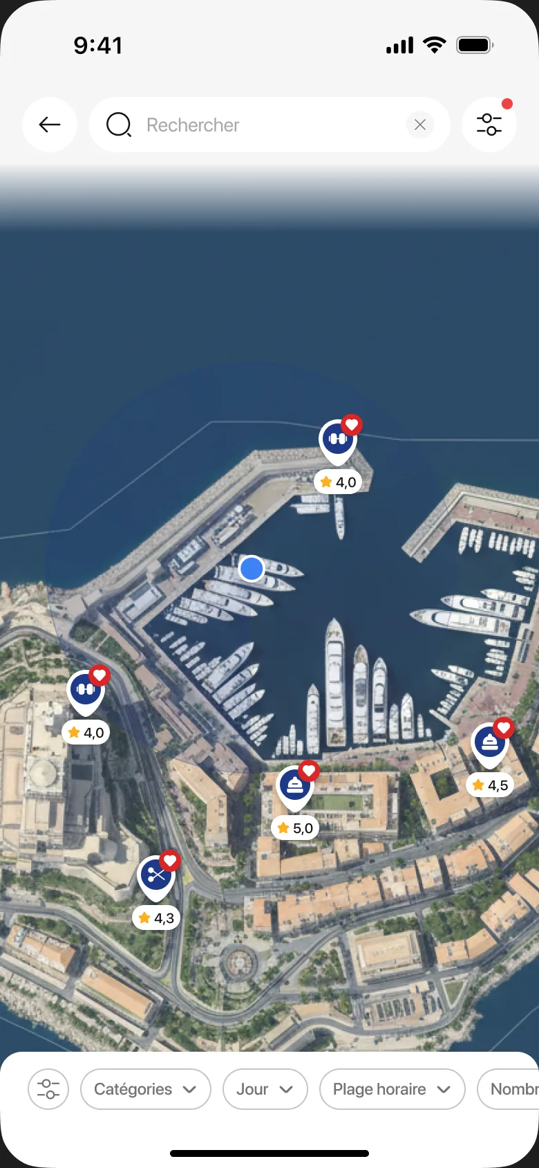 Map of Monaco with venues